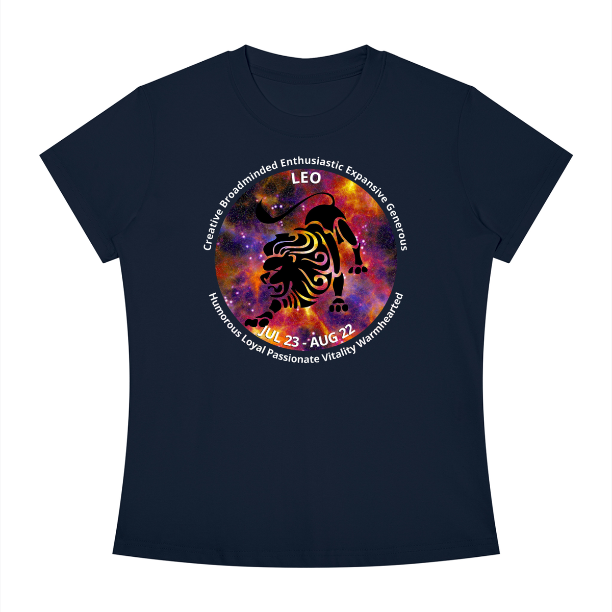 Leo Full-Color Zodiac Slim-Fit Women’s Tee – Dark Shades