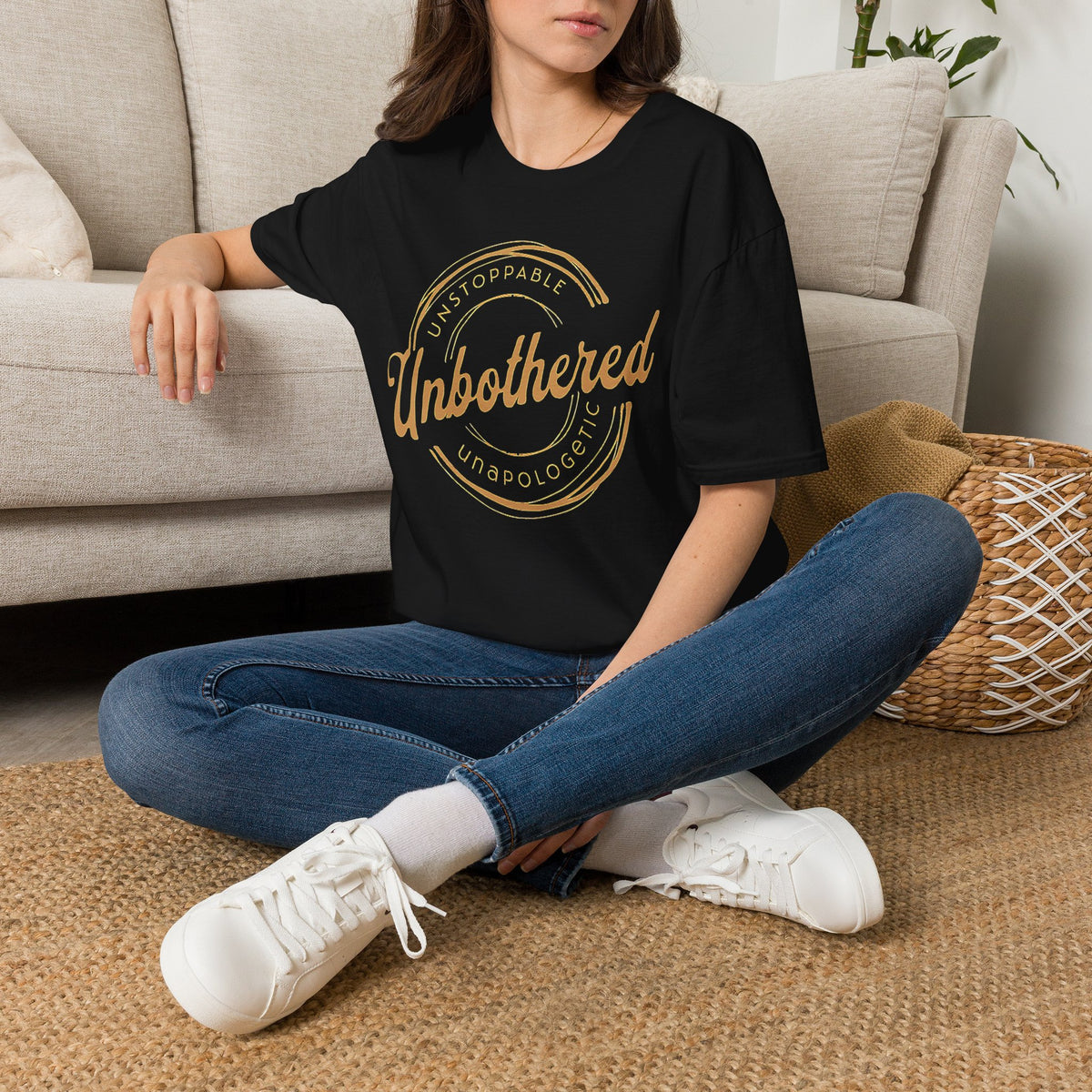 Unbothered Statement Unisex Softstyle Tee – Bold Dark Colors