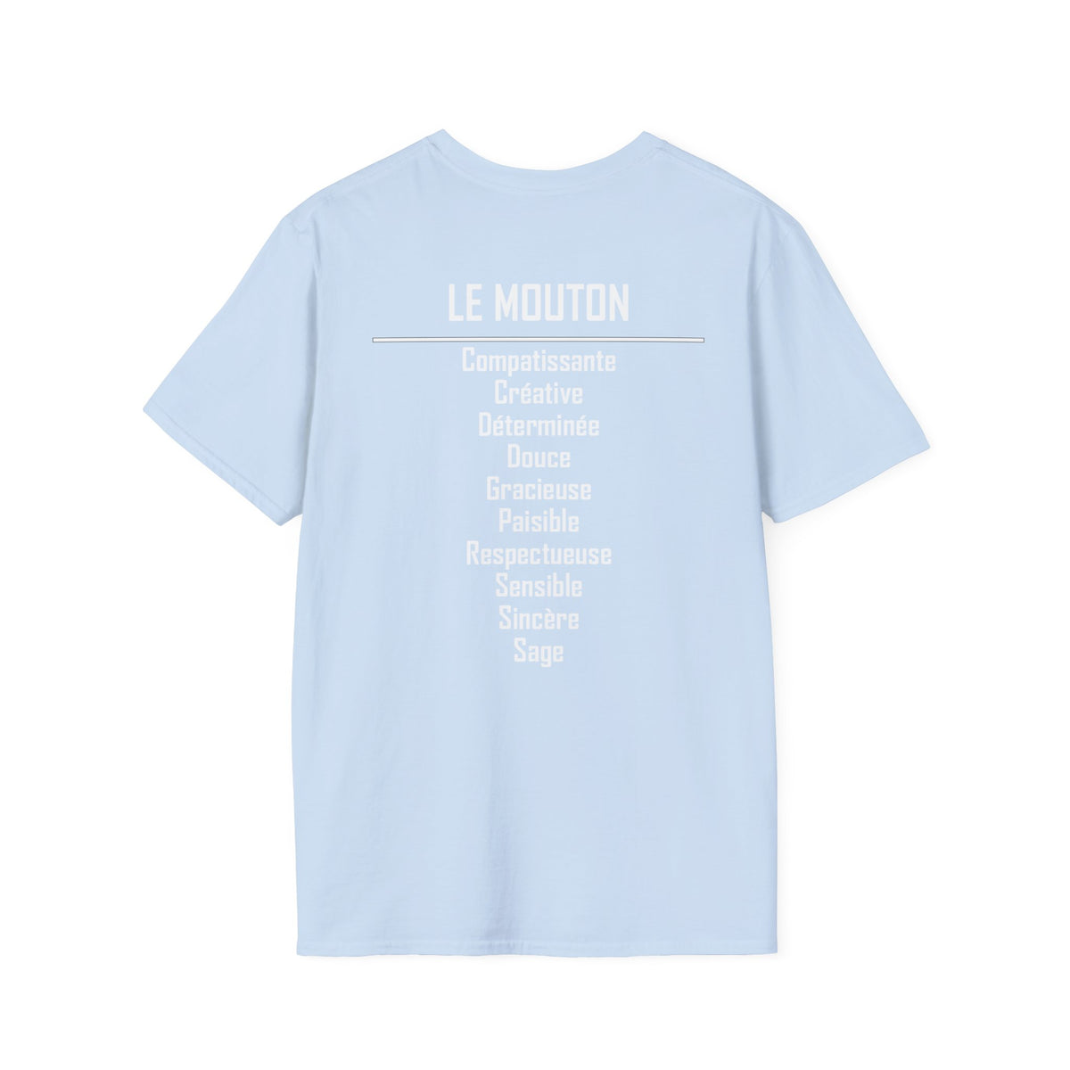 08 Mouton/Chèvre — T-shirt Typographique — Couleurs Foncées — Français