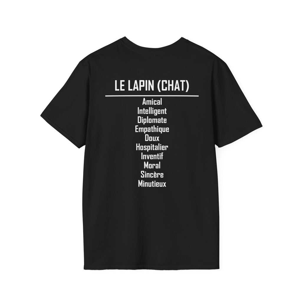 04 Lapin (Chat) — T-shirt Typographique — Couleurs Foncées — Français