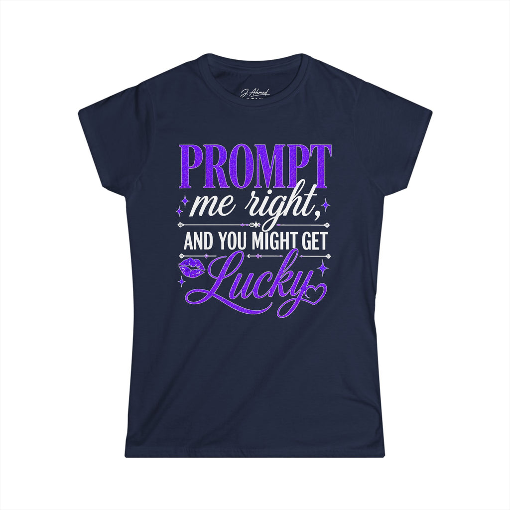 Prompt Me Right Women’s Tee – Royal Violet Edition by J. Ahmad