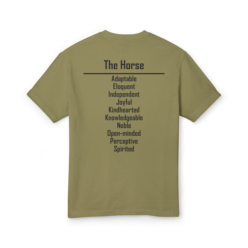 07 Horse — Illustrated Tee — Faded Army — English