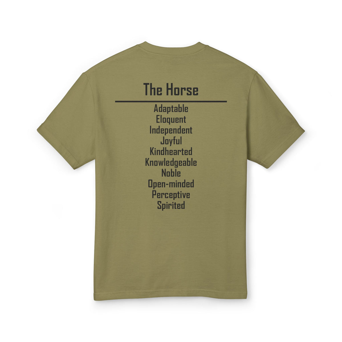 07 Horse — Illustrated Tee — Faded Army — English