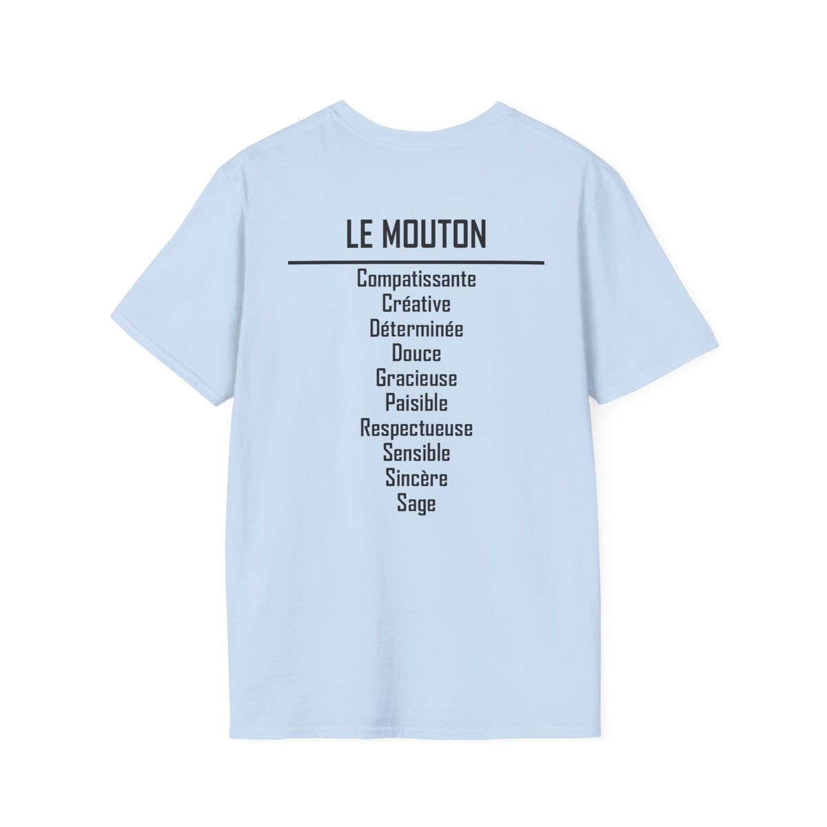 08 Mouton/Chèvre — T-shirt Typographique — Couleurs Claires — Français