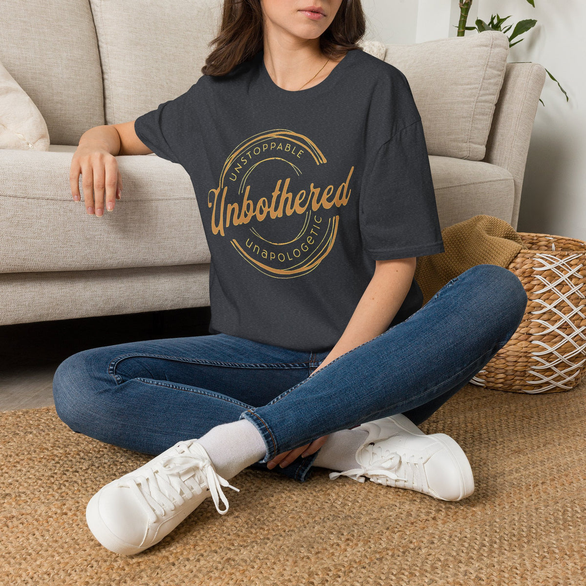 Unbothered Statement Unisex Softstyle Tee – Bold Dark Colors