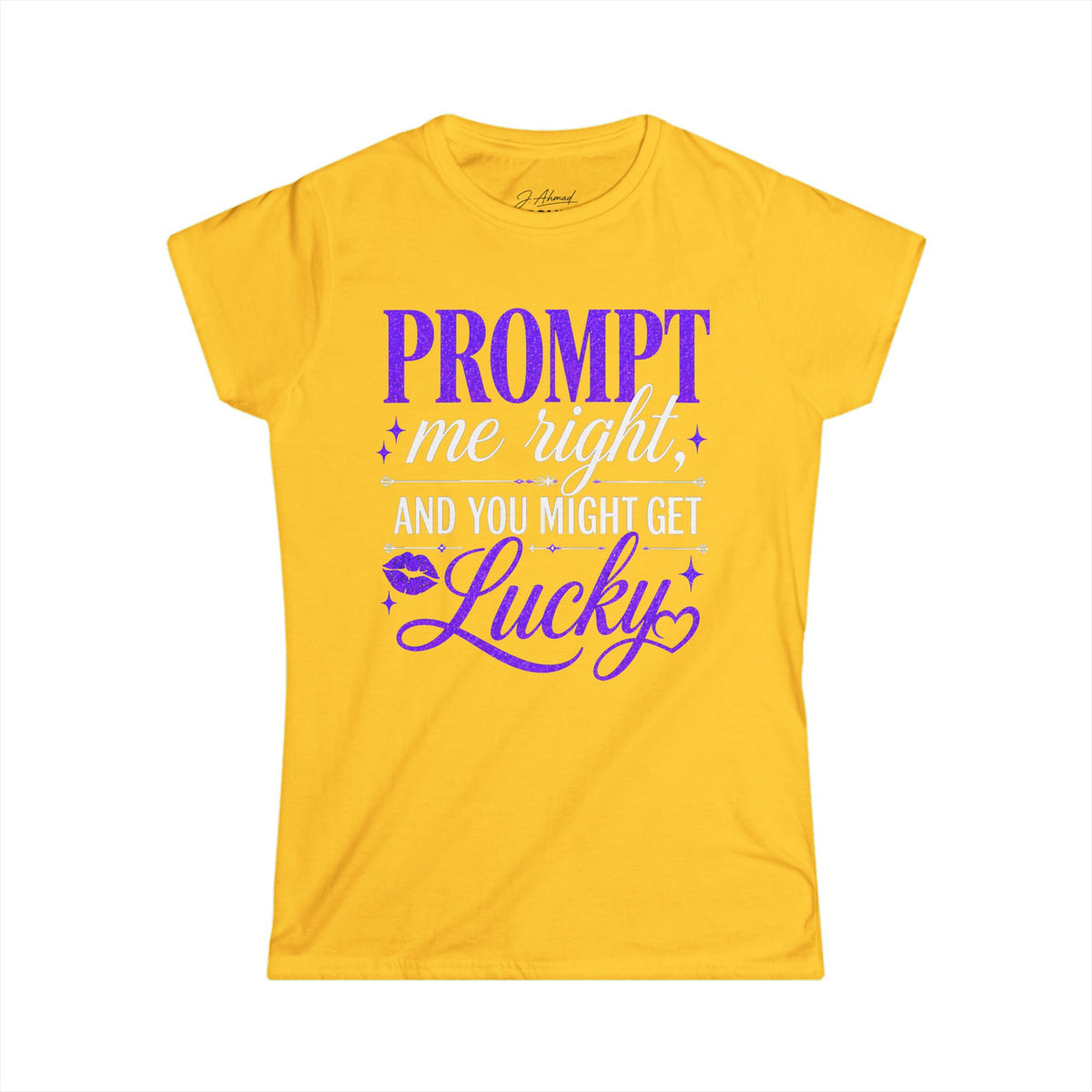 Prompt Me Right Women’s Tee – Purple Sun Edition by J. Ahmad