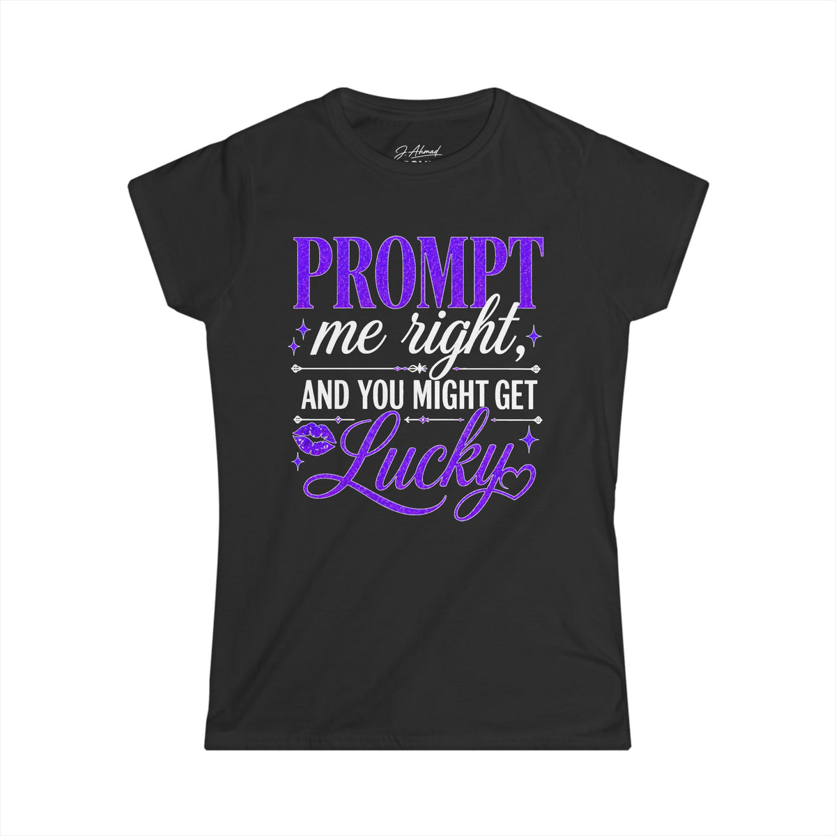 Prompt Me Right Women’s Tee – Royal Violet Edition by J. Ahmad