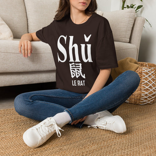 01 Rat — T-shirt Typographique — Couleurs Foncées — Français