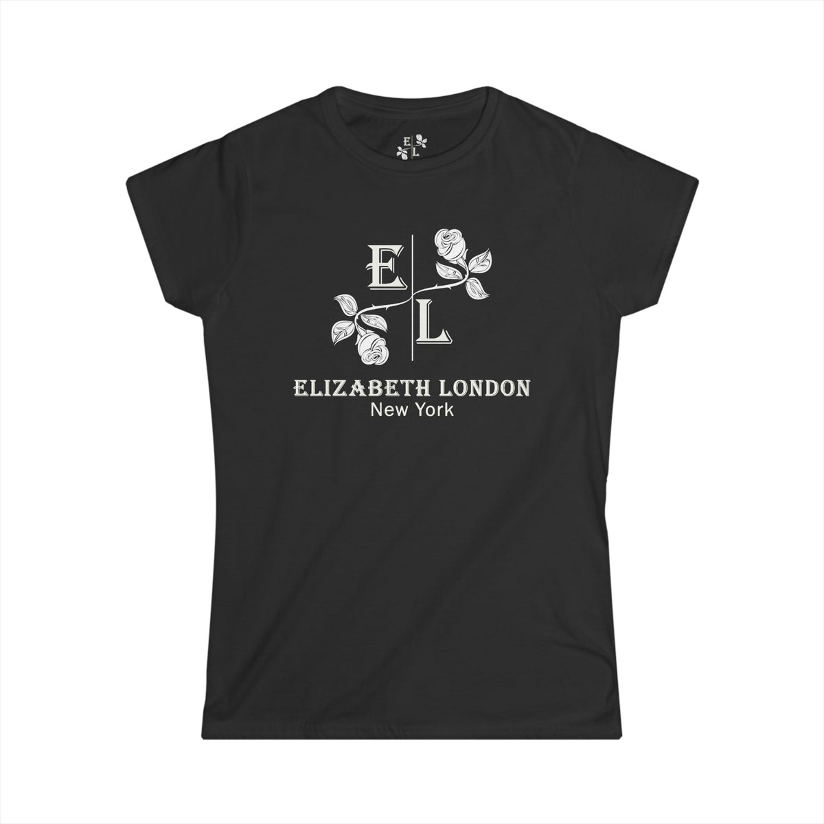 Elizabeth London™ Iconic Signature Rose Women’s Tee – Midnight Rose