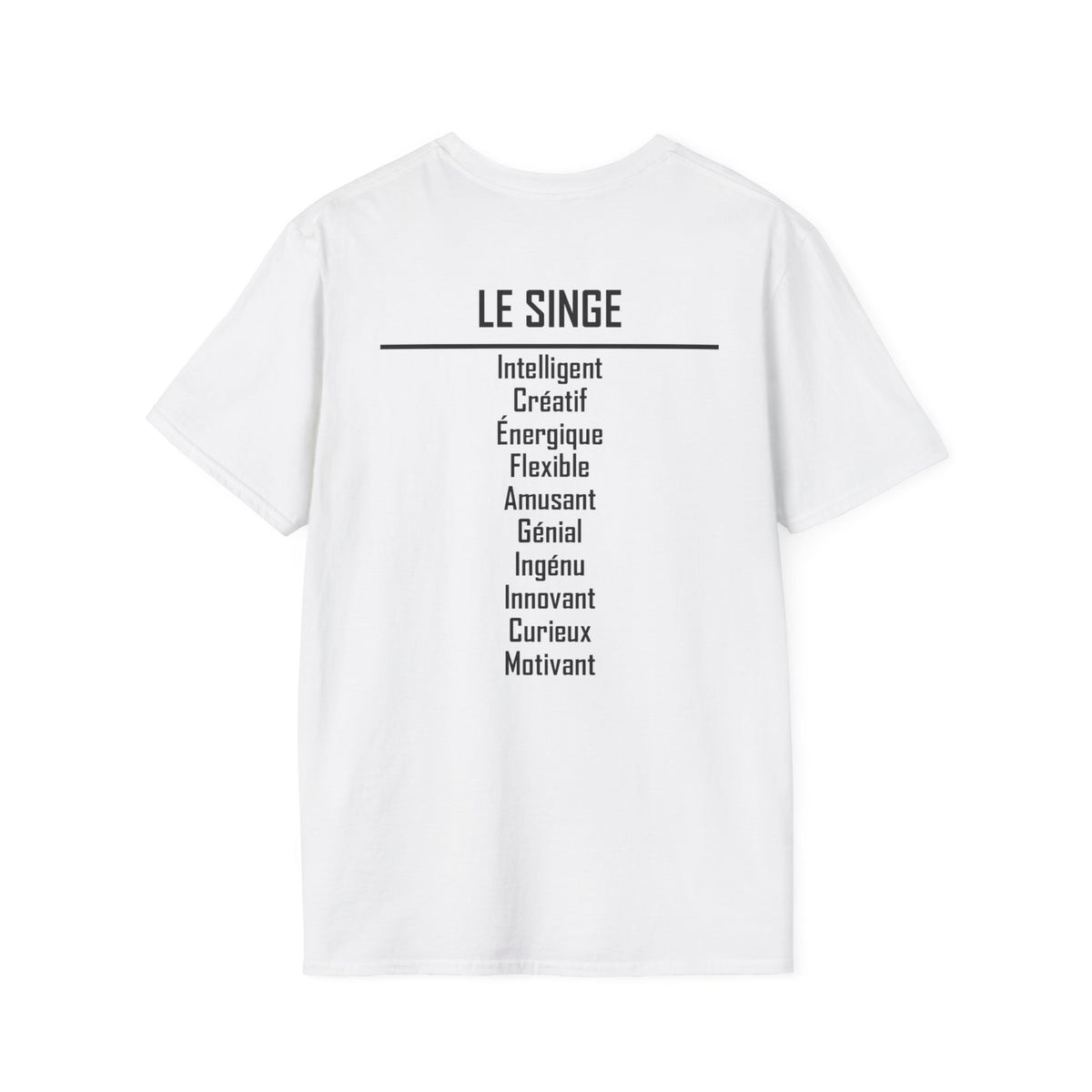 09 Singe — T-shirt Typographique — Couleurs Claires — Français