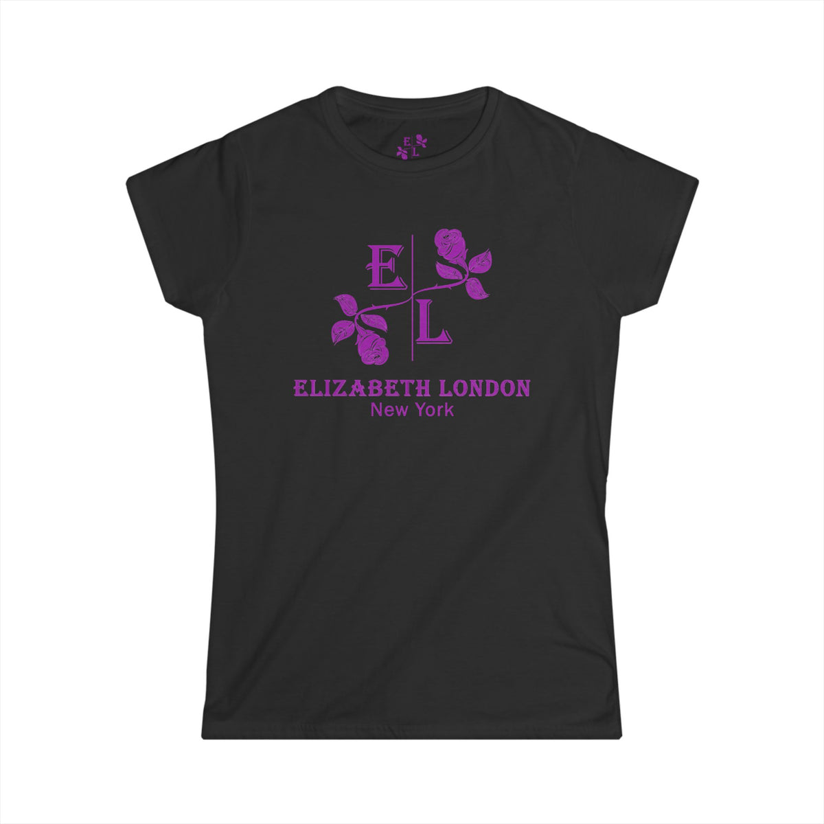 Elizabeth London™ Iconic Signature Rose Women’s Tee – Royal Rose