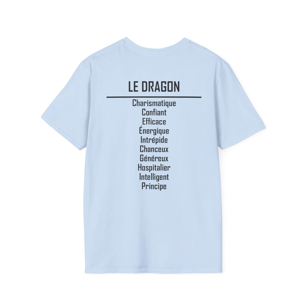 05 Dragon — T-shirt Typographique — Couleurs Claires — Français