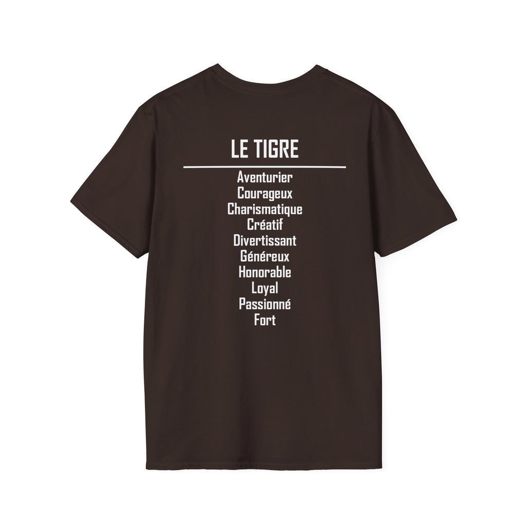 03 Tigre — T-shirt Typographique — Couleurs Foncées — Français