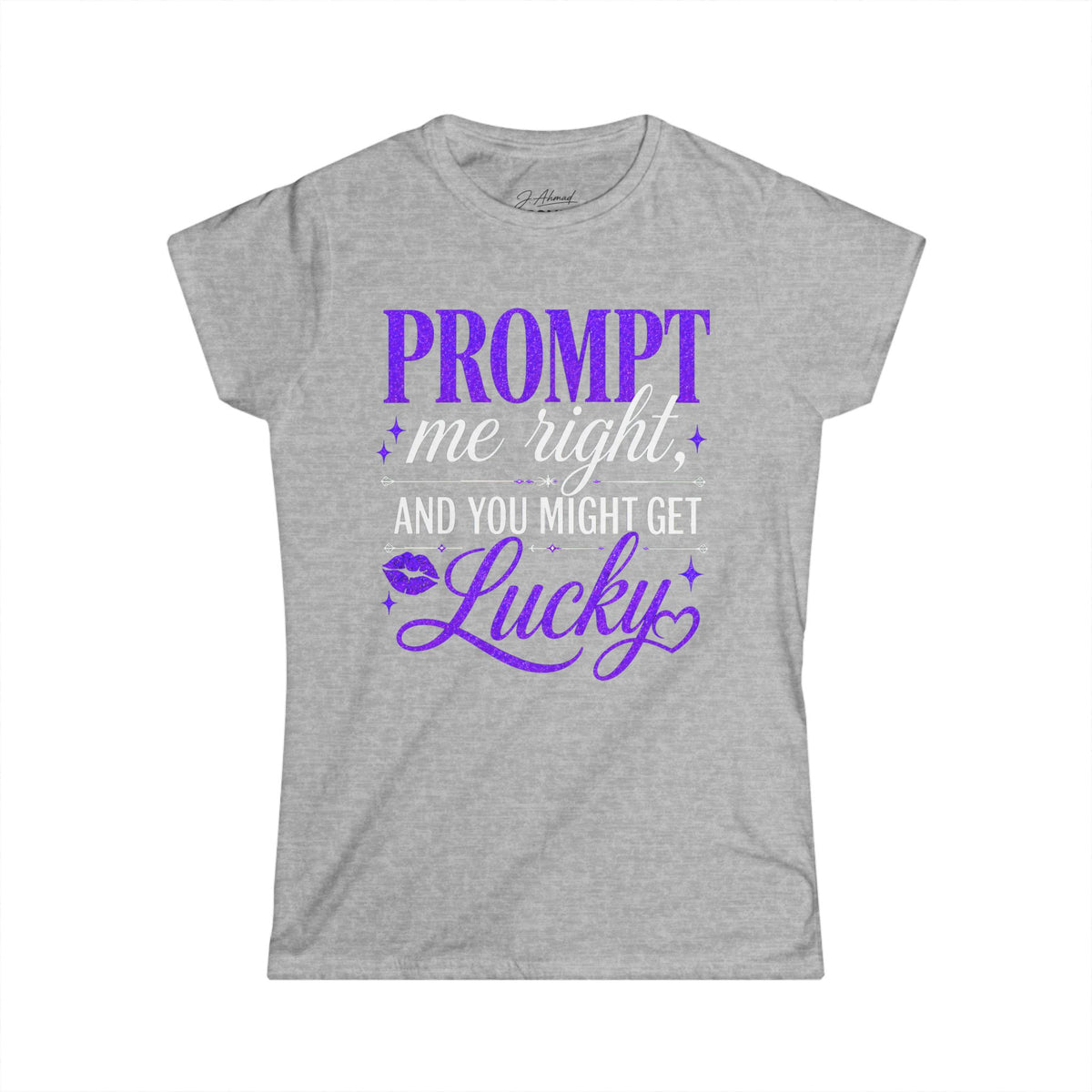 Prompt Me Right Women’s Tee – Purple Sun Edition by J. Ahmad