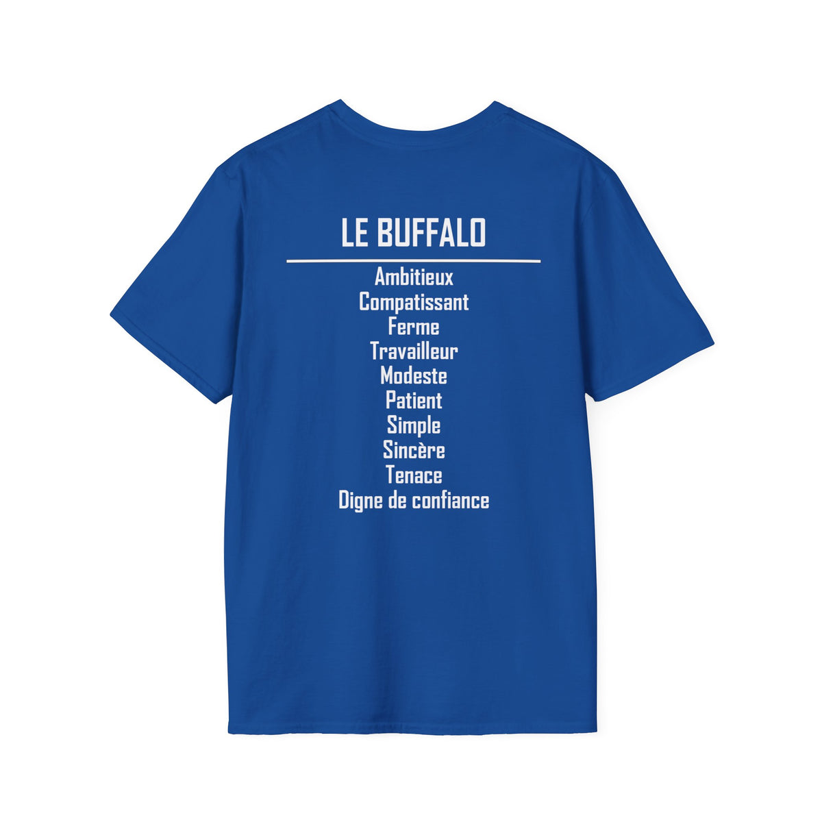 02 Buffle/Bœuf — T-shirt Typographique — Couleurs Foncées — Français