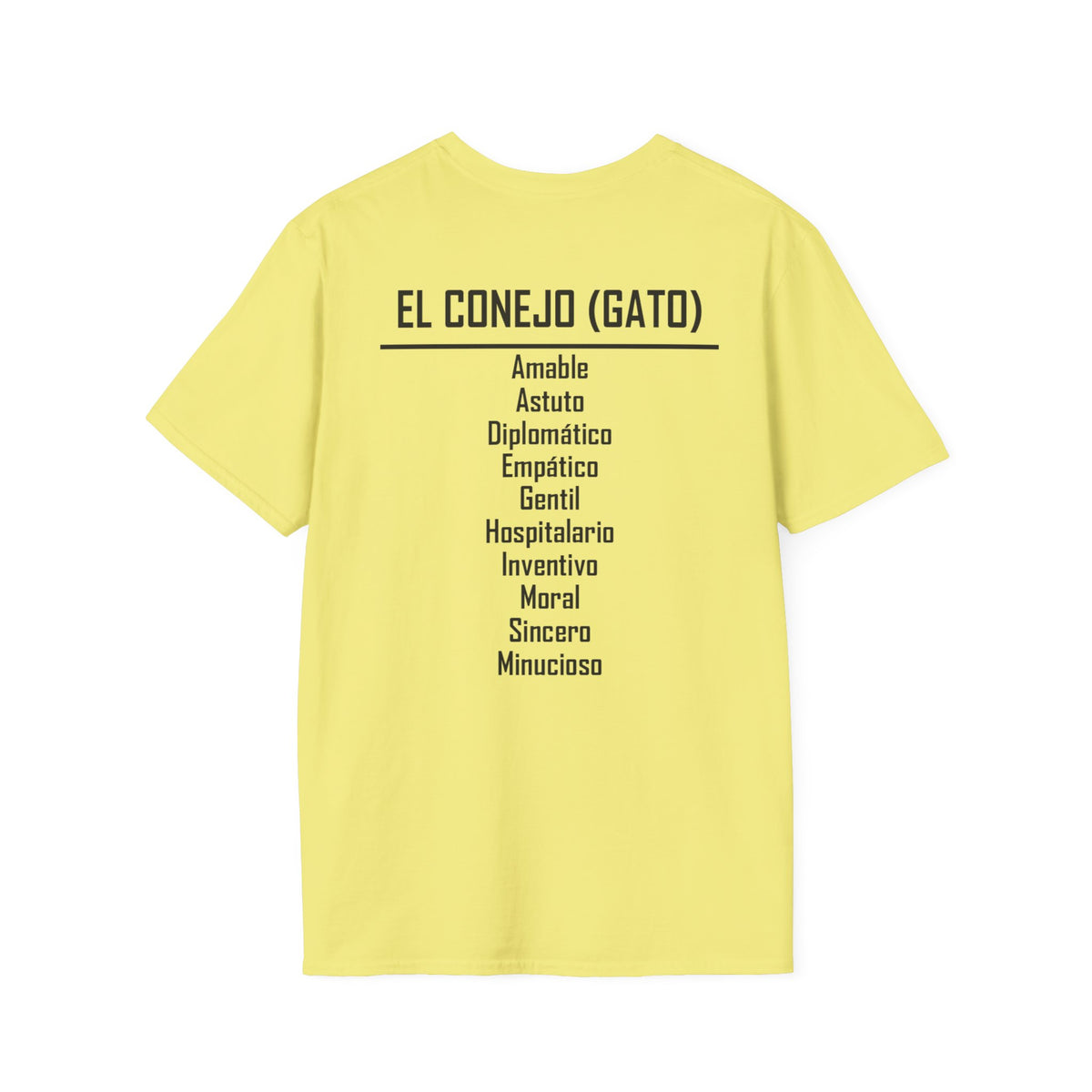 04 Conejo (Gato) — Camiseta Tipográfica — Colores Claros — Español