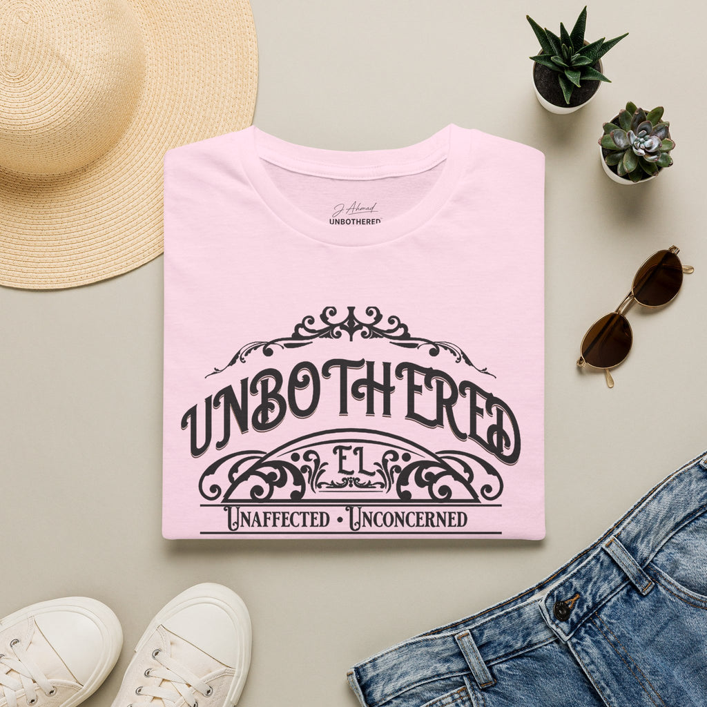 Unbothered & Undeniable Statement Unisex Softstyle Tee – Light Pink