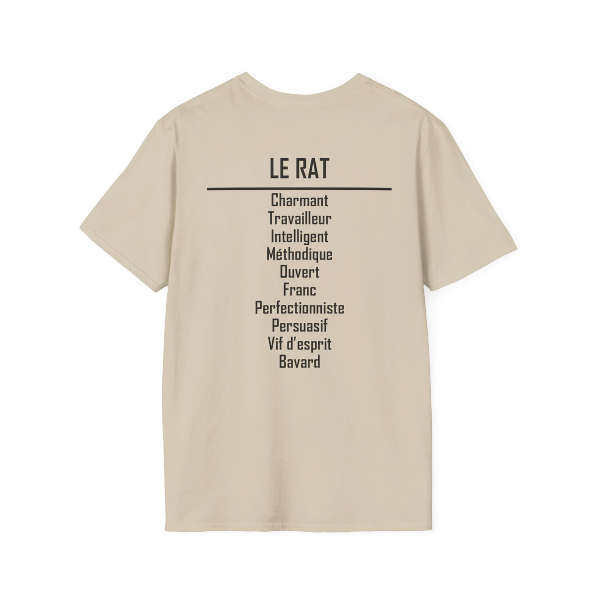 01 Rat — T-shirt Typographique — Couleurs Claires — Français