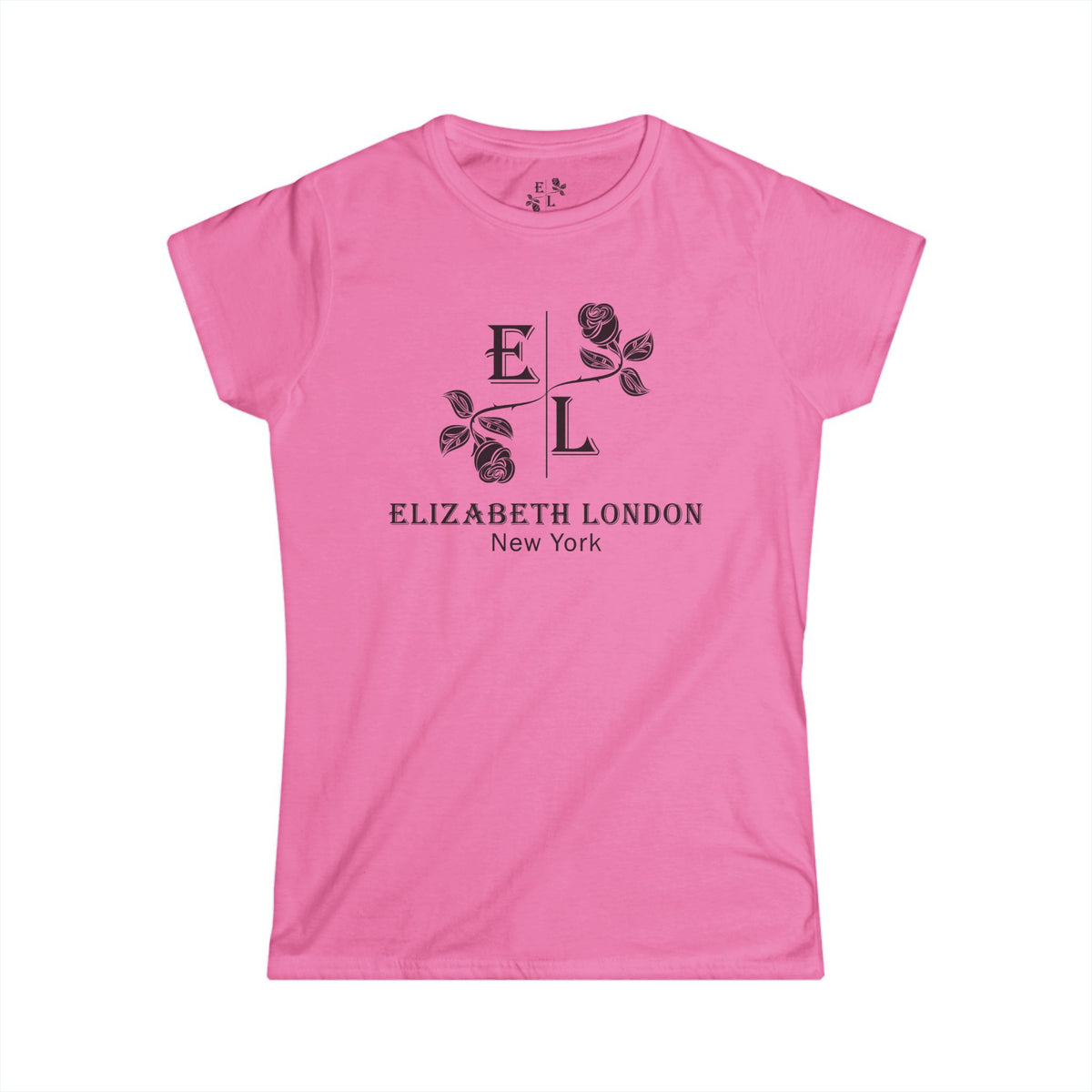 Elizabeth London™ Iconic Signature Rose Women’s Tee – Soft Grace