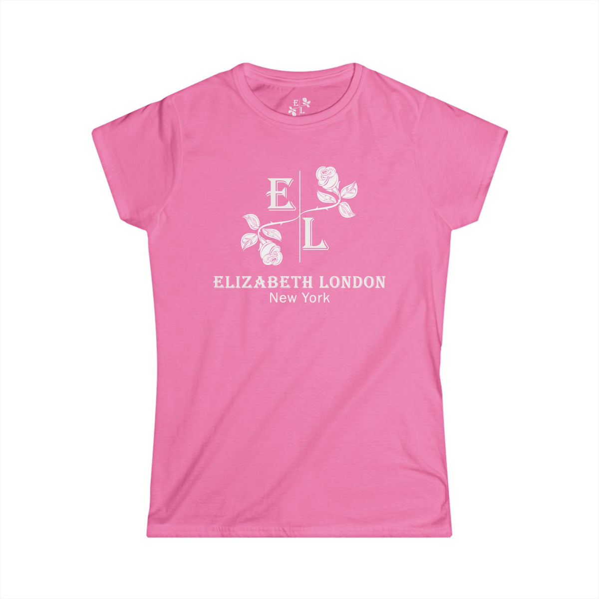 Elizabeth London™ Iconic Signature Rose Women’s Tee – Sunlit Bloom