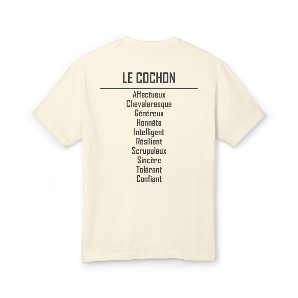 12 Cochon — T-shirt Illustré — Couleurs Claires — Français