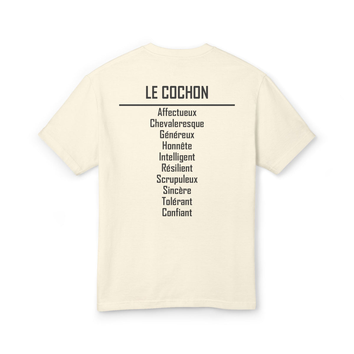 12 Cochon — T-shirt Illustré — Couleurs Claires — Français