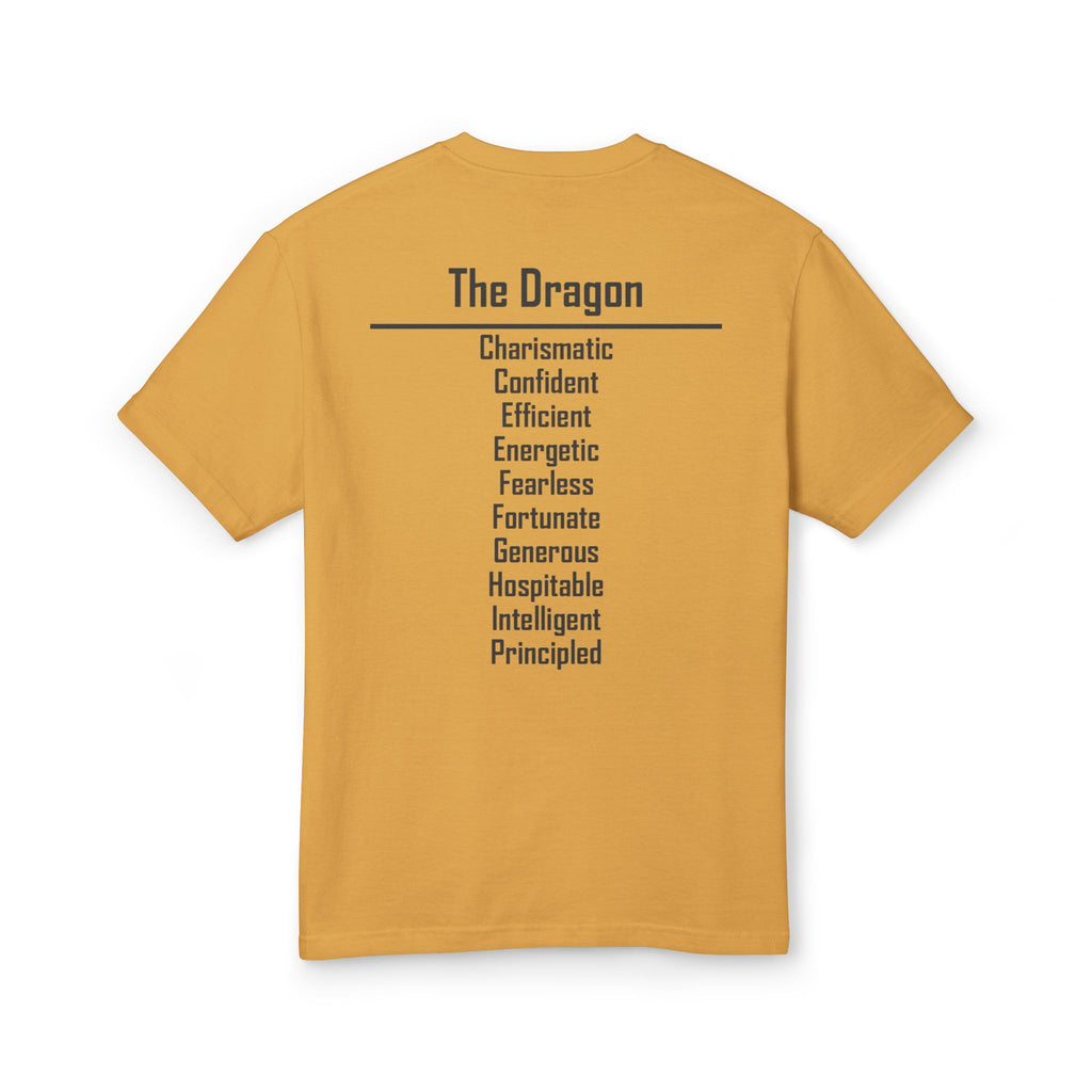 05 Dragon — Illustrated Tee — Faded Mustard — English