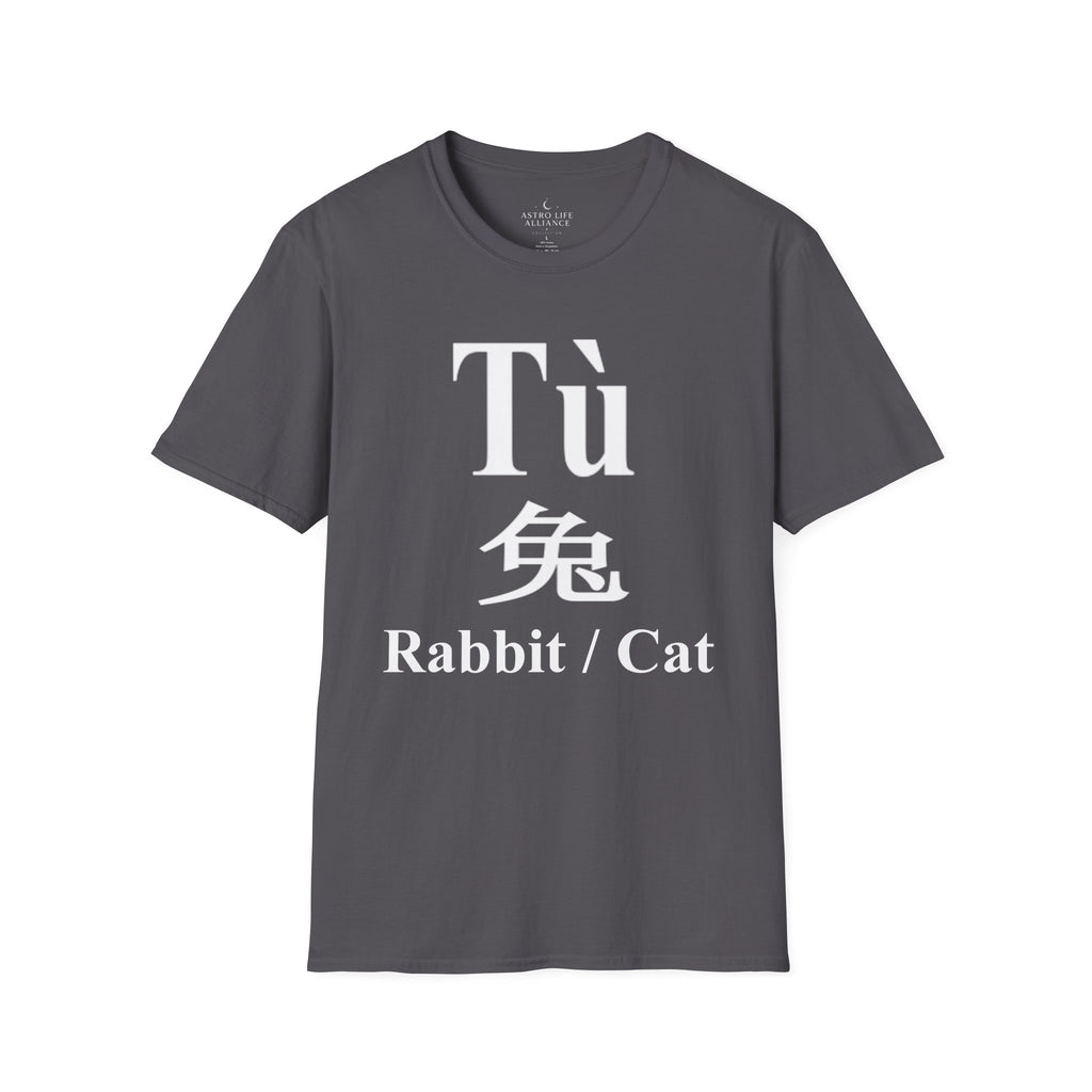 04 Rabbit — Typography Tee — Dark Colors — English