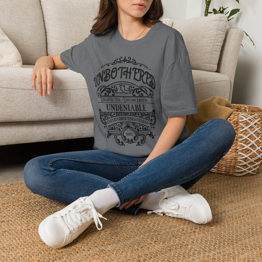 Unbothered & Undeniable Statement Unisex Softstyle Tee – Graphite Heather