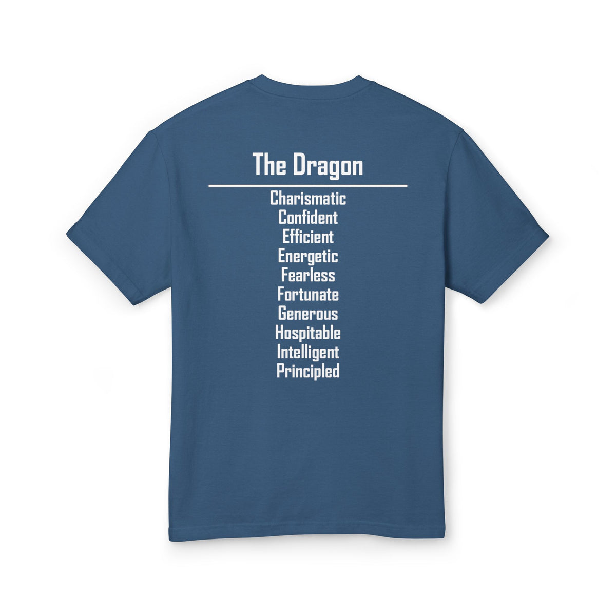 05 Dragon — Illustrated Tee — Faded Navy — English