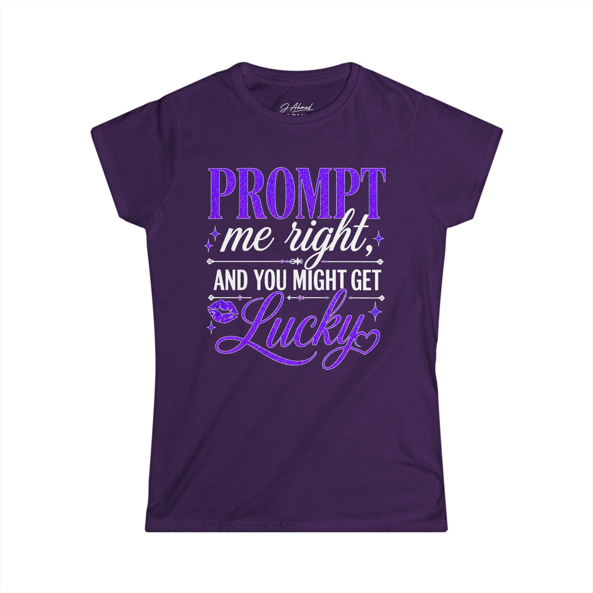 Prompt Me Right Women’s Tee – Royal Violet Edition by J. Ahmad
