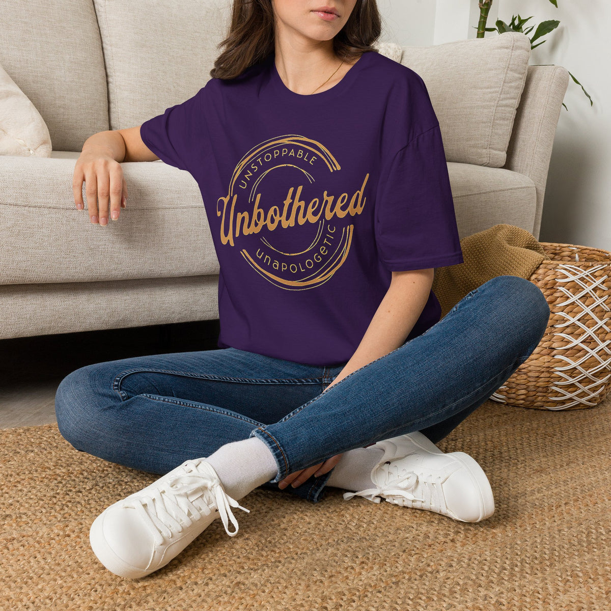 Unbothered Statement Unisex Softstyle Tee – Bold Dark Colors
