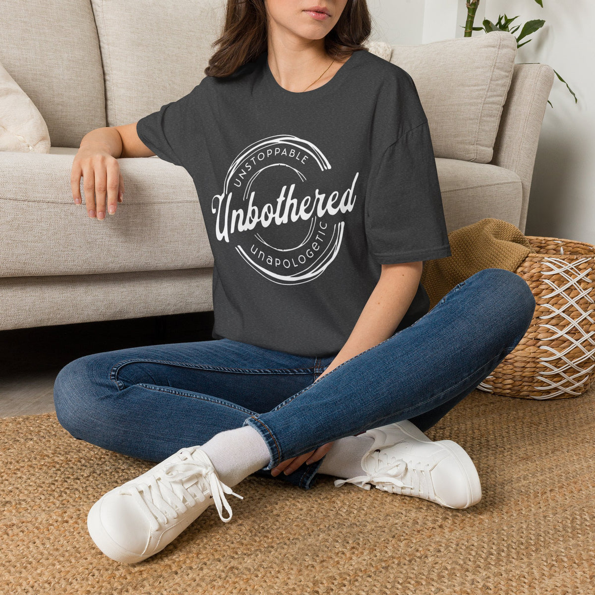 Unbothered Statement Unisex Softstyle Tee – Rich Statement Colors