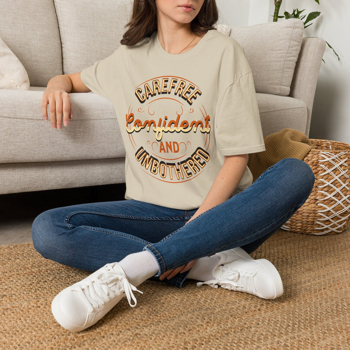 Unbothered Statement Unisex Softstyle Tee – Soft Neutrals B