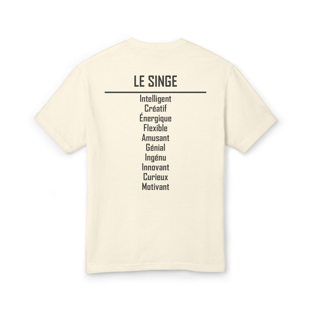 09 Singe — T-shirt Illustré — Couleurs Claires — Français