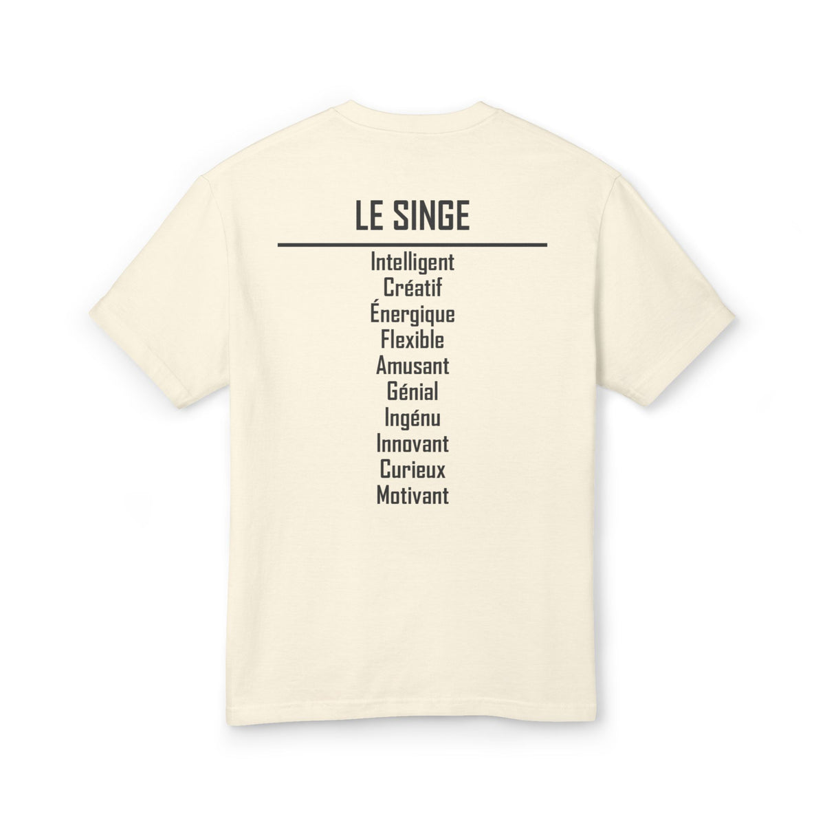 09 Singe — T-shirt Illustré — Couleurs Claires — Français