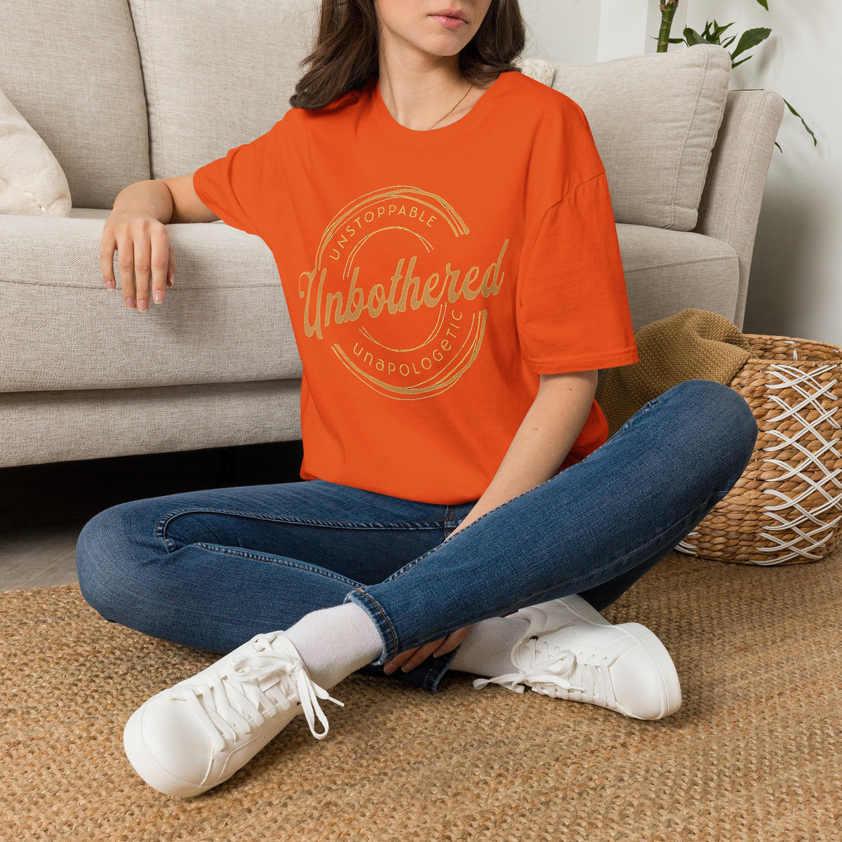 Unbothered Statement Unisex Softstyle Tee – Bold Dark Colors