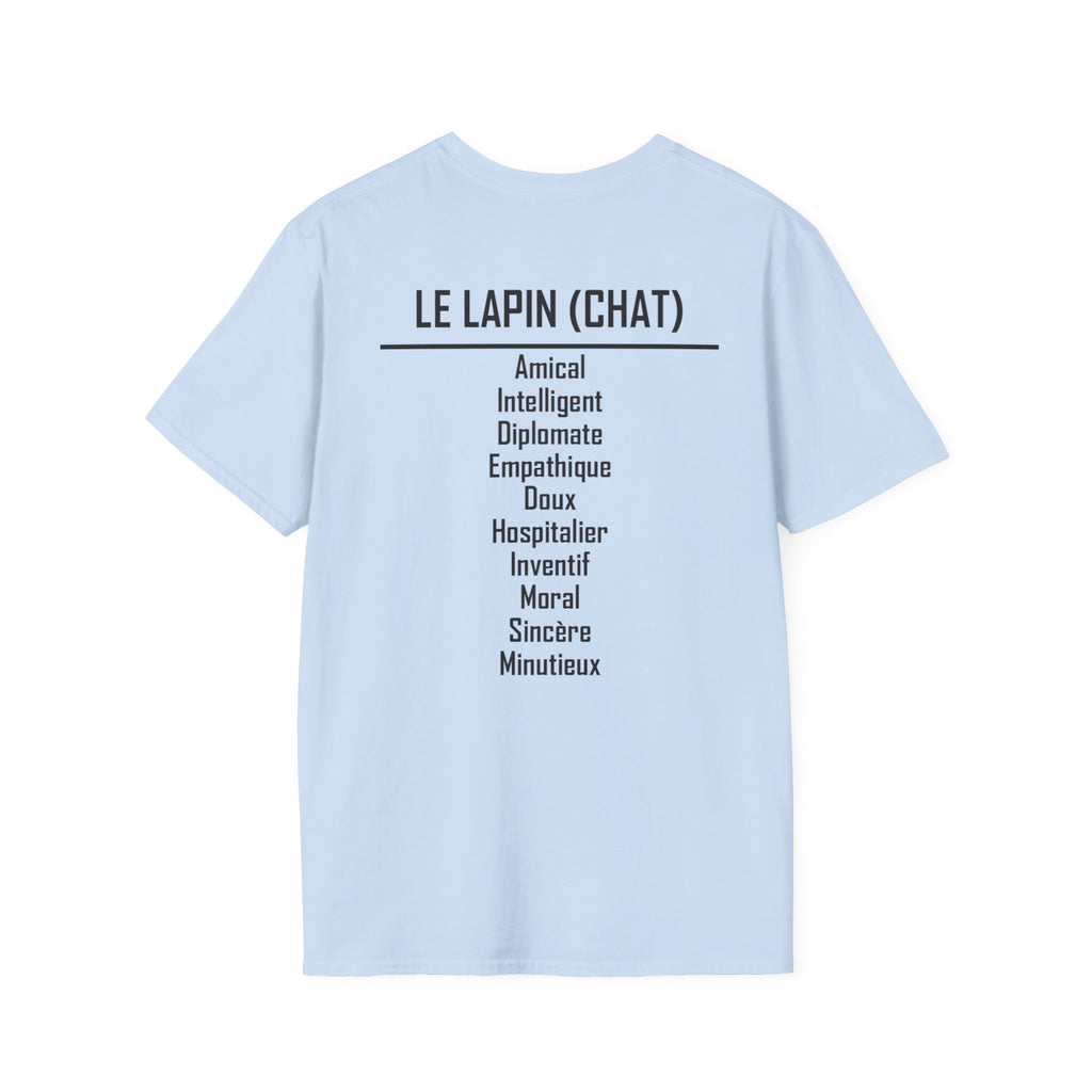 04 Lapin (Chat) — T-shirt Typographique — Couleurs Claires — Français