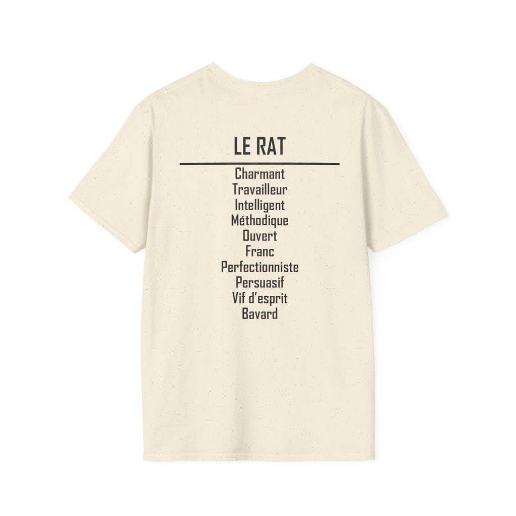 01 Rat — T-shirt Typographique — Couleurs Claires — Français