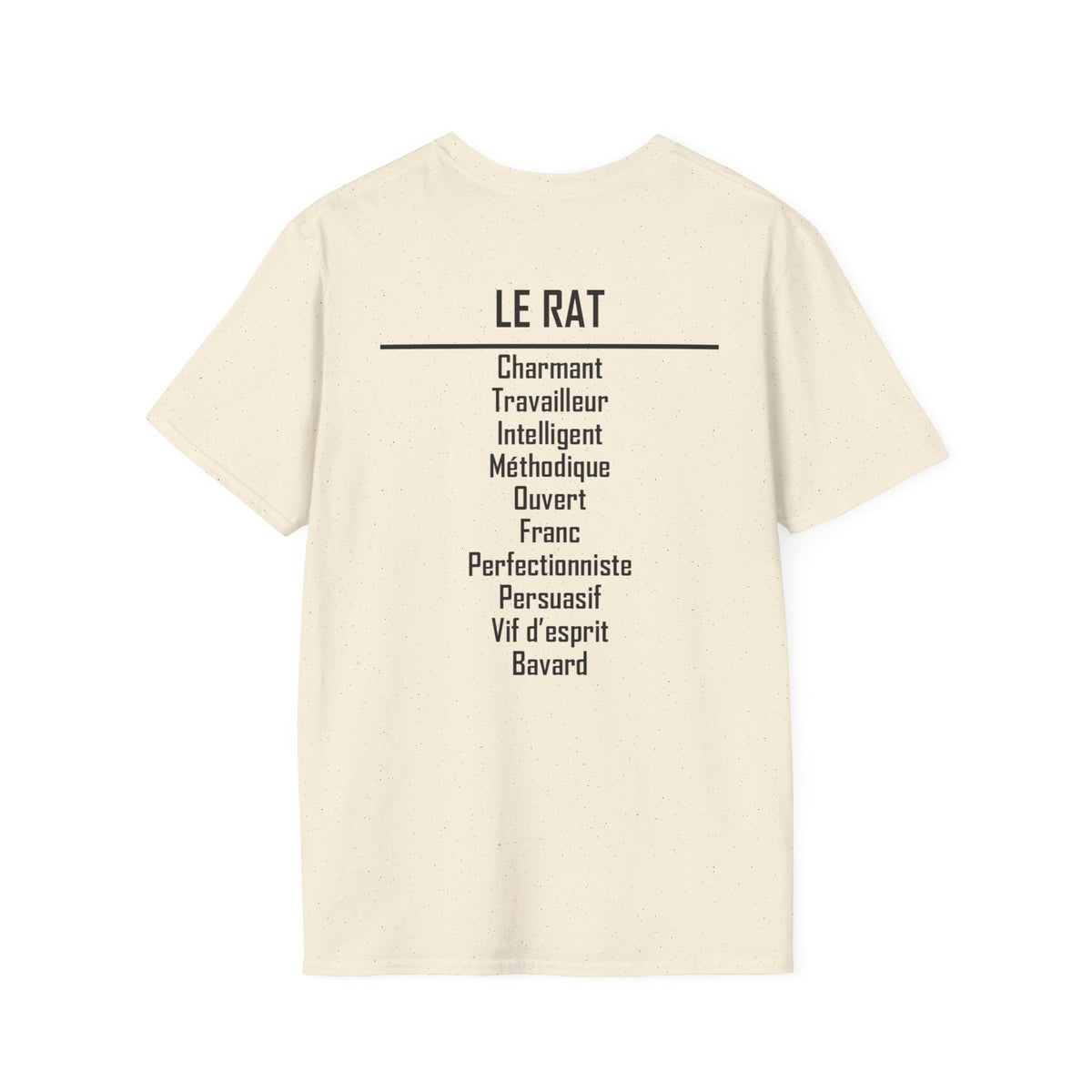 01 Rat — T-shirt Typographique — Couleurs Claires — Français