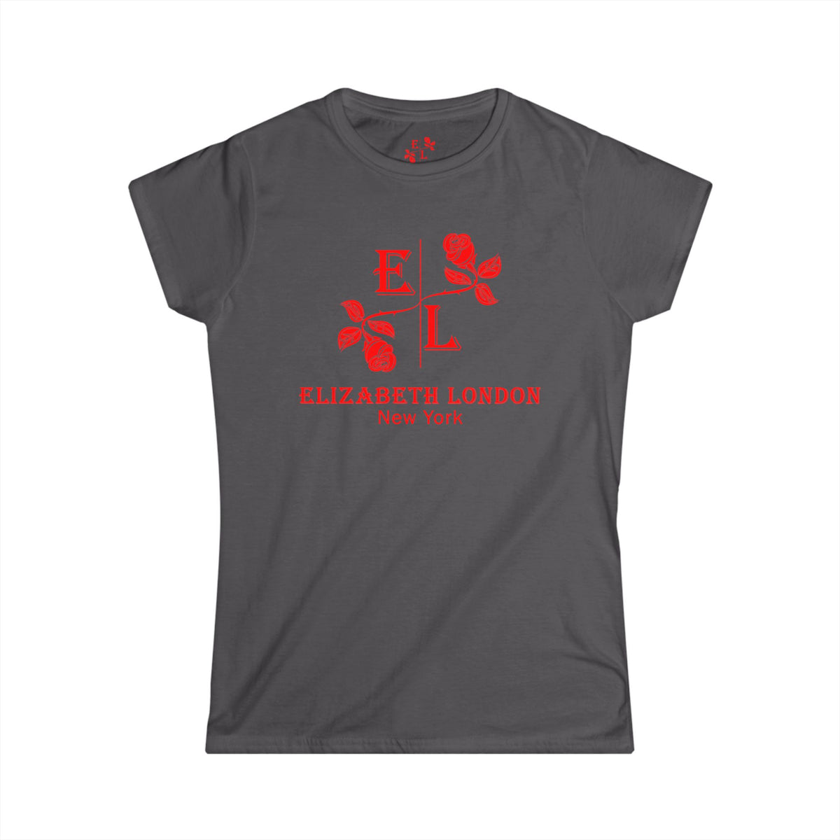 Elizabeth London™ Iconic Signature Rose Women’s Tee – Deep Garden