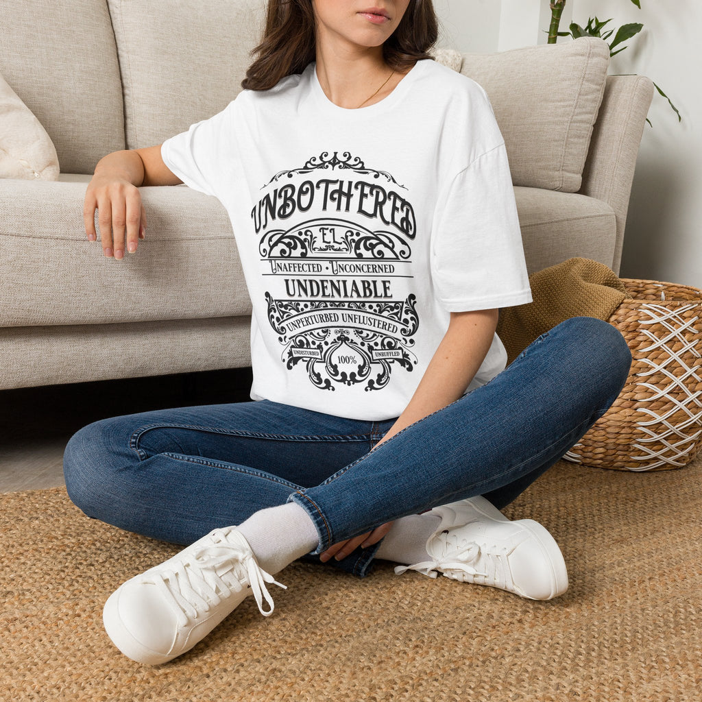 Unbothered & Undeniable Statement Unisex Softstyle Tee – White