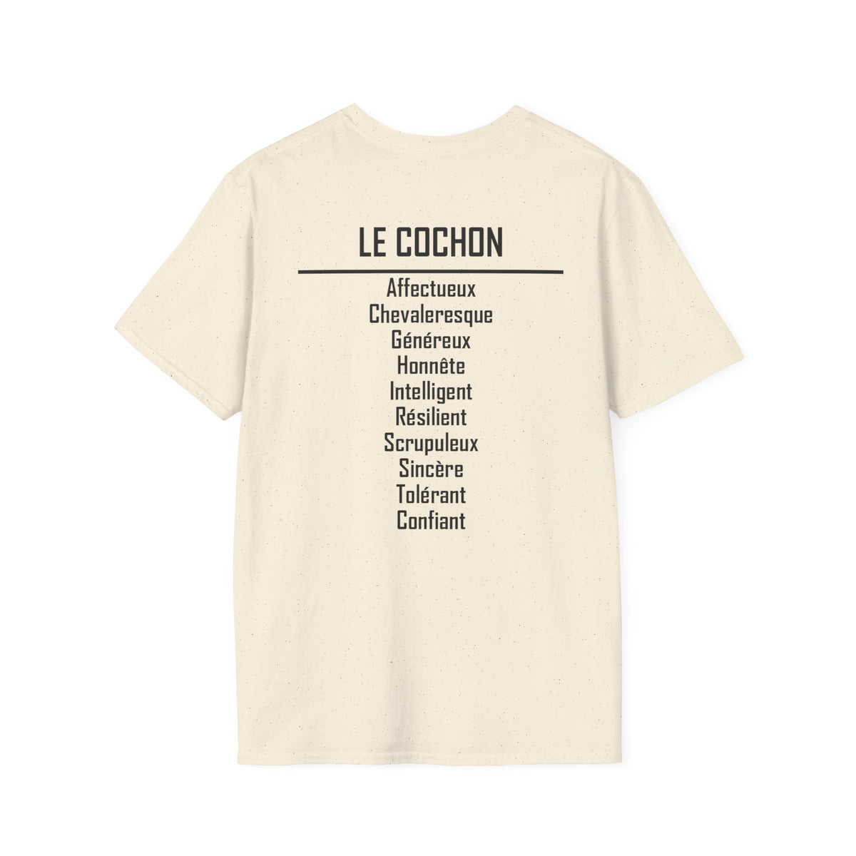 12 Cochon — T-shirt Typographique — Couleurs Claires — Français