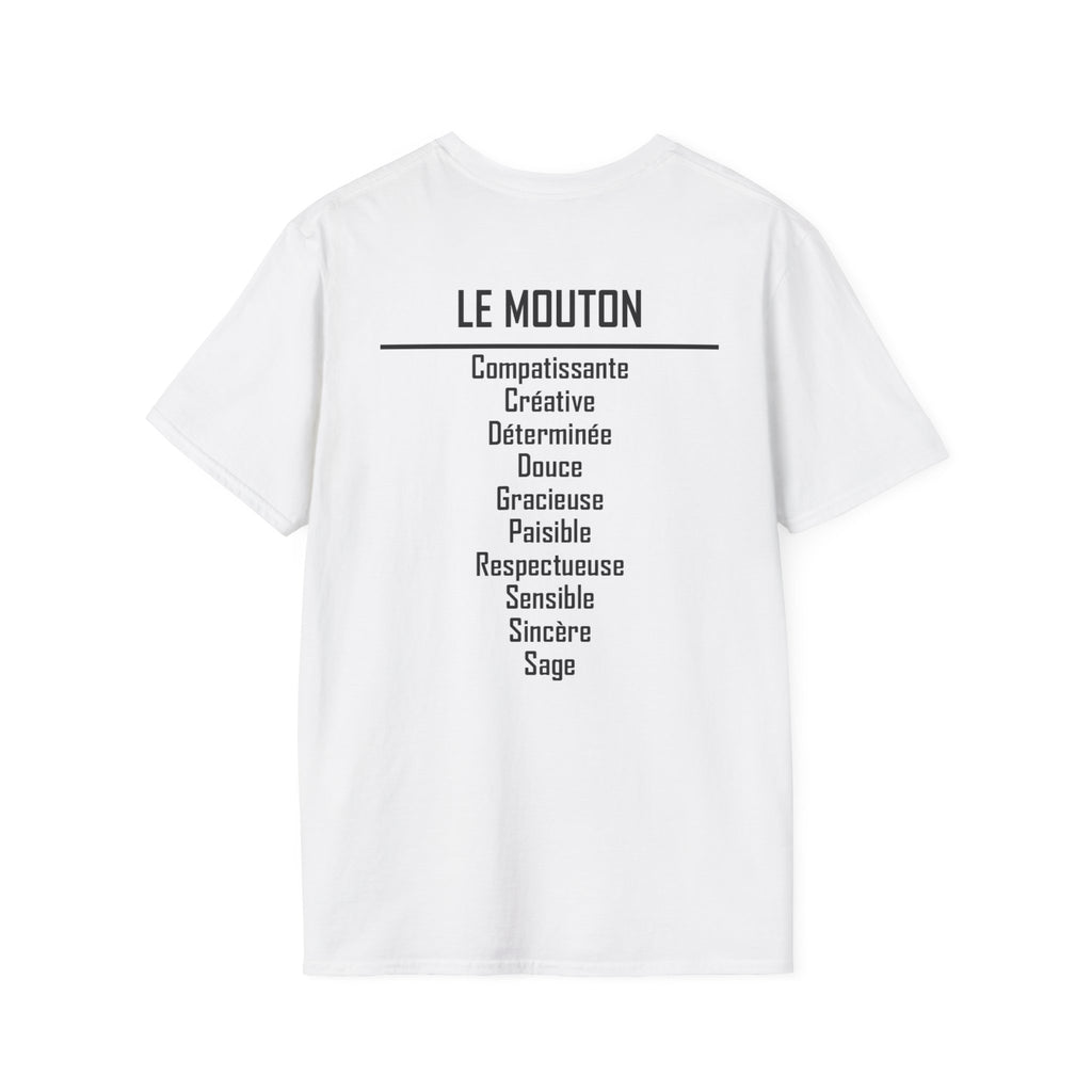 08 Mouton/Chèvre — T-shirt Typographique — Couleurs Claires — Français