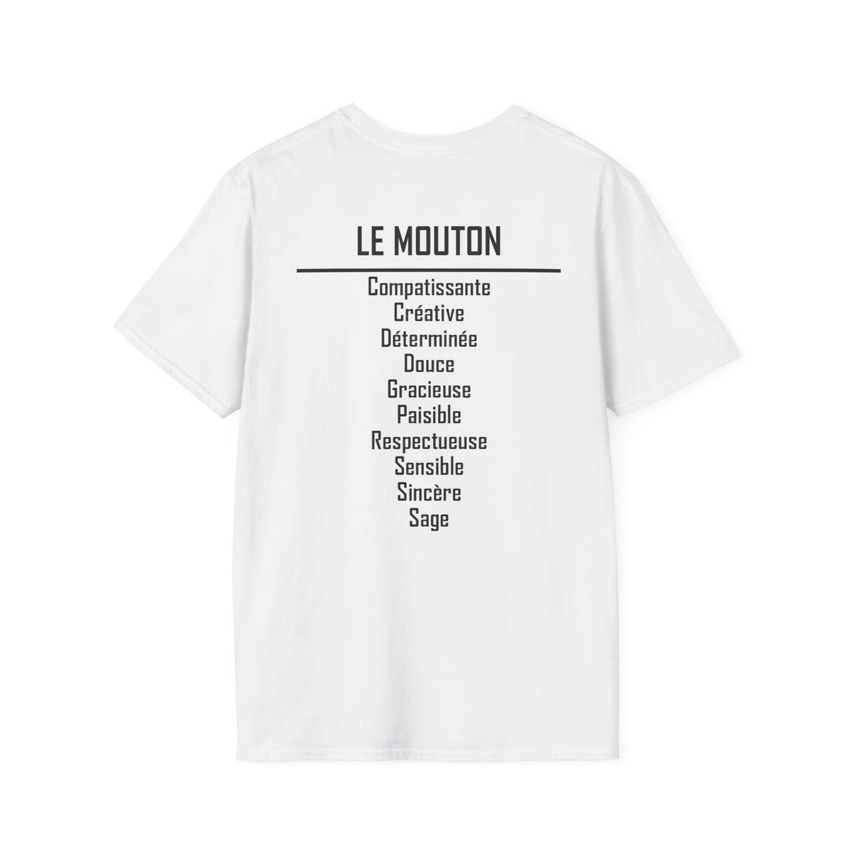 08 Mouton/Chèvre — T-shirt Typographique — Couleurs Claires — Français