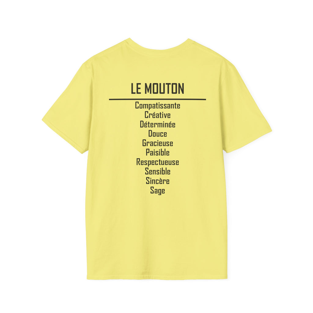 08 Mouton/Chèvre — T-shirt Typographique — Couleurs Claires — Français