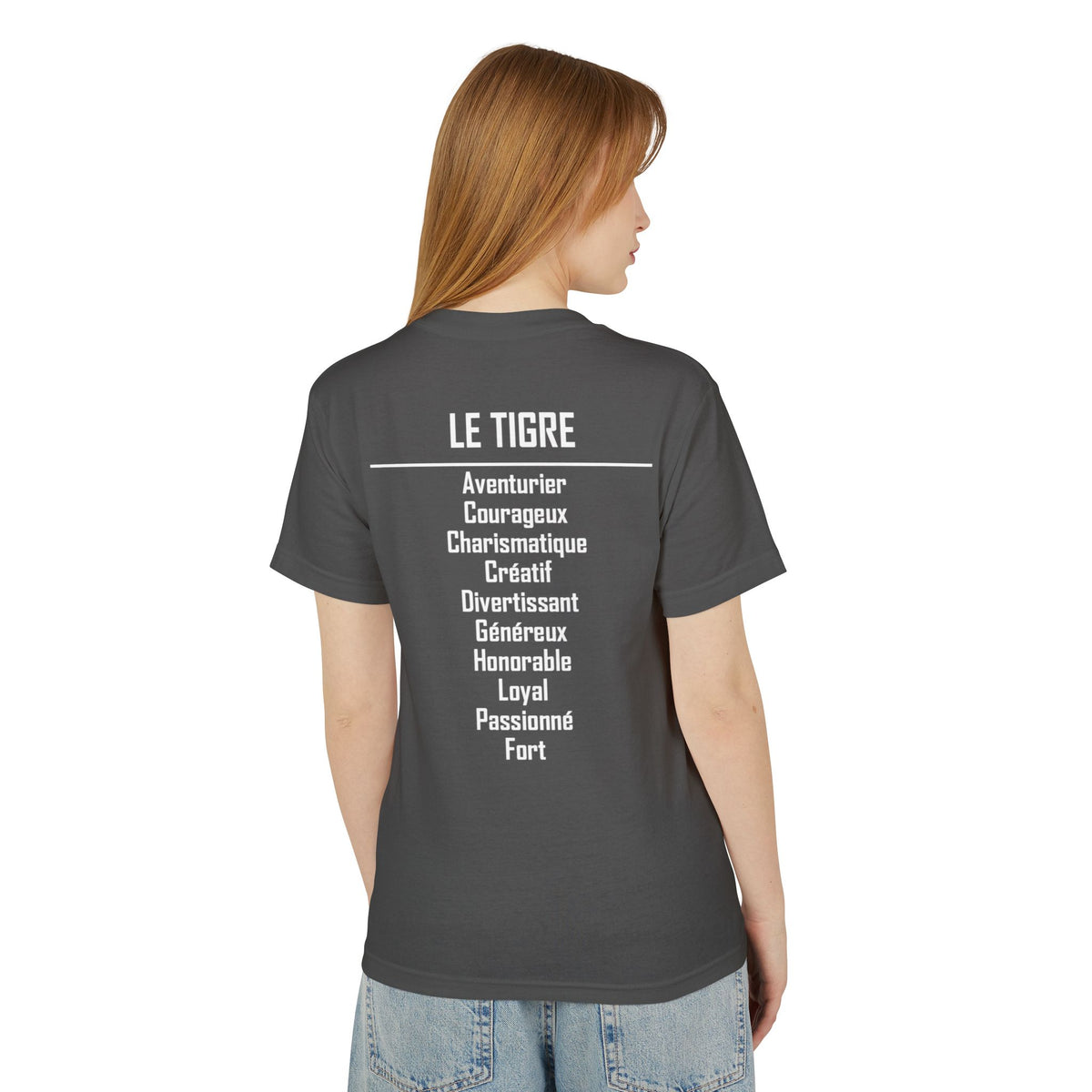 03 Tigre — T-shirt Illustré — Couleurs Foncées — Français