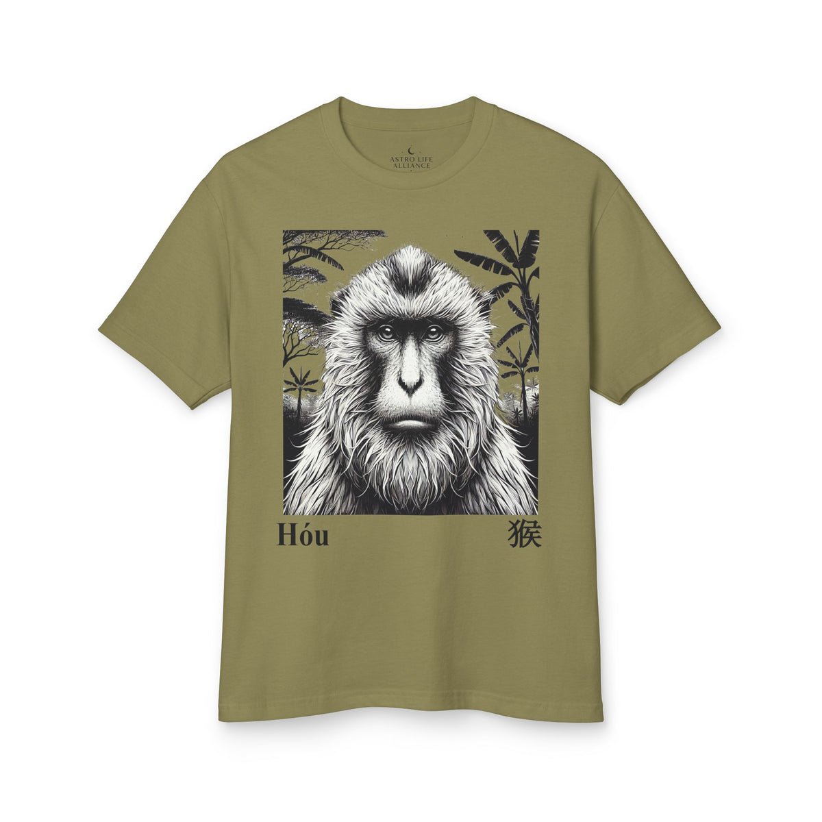09 Singe — T-shirt Illustré — Couleurs Claires — Français
