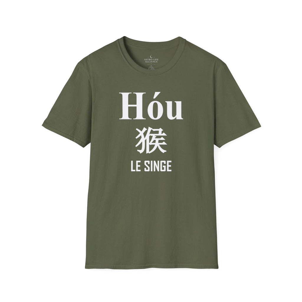 09 Singe — T-shirt Typographique — Couleurs Foncées — Français