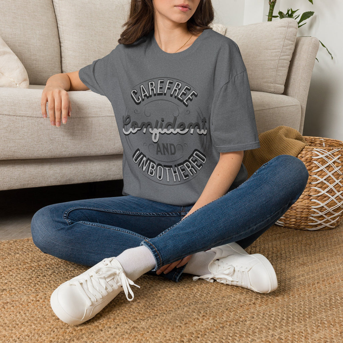 Unbothered Statement Unisex Softstyle Tee – Deep Neutrals A